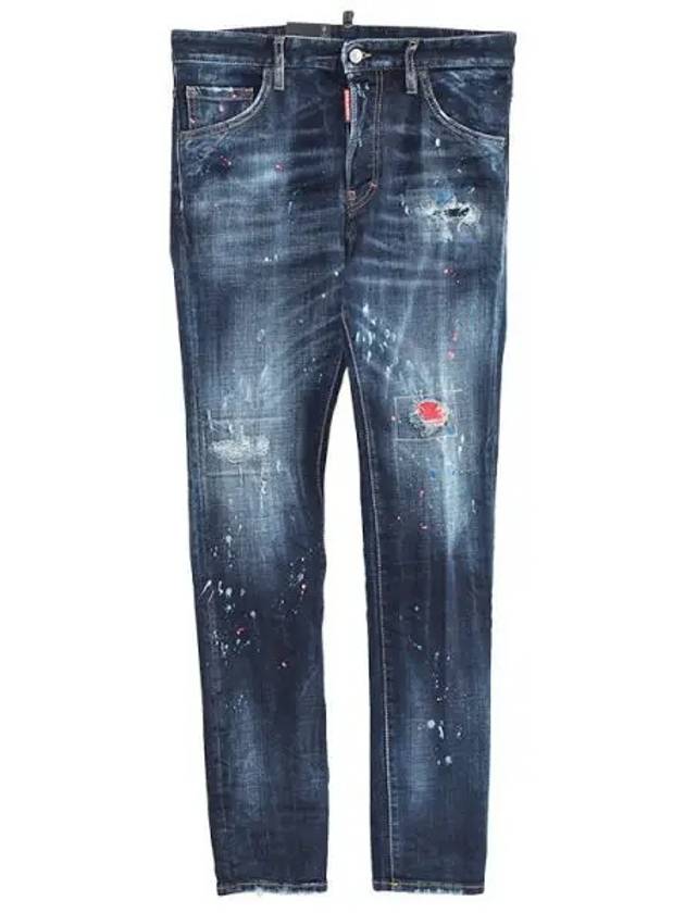 Cool Guy Dark Neon Splash Wash Jeans Dark Blue - DSQUARED2 - BALAAN 2