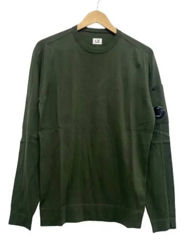 Men's Pocket Lens Crew Neck Knit Top Khaki - CP COMPANY - BALAAN 3