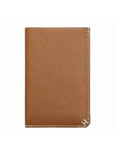 H Sellier Card Wallet Evercolor Gold - HERMES - BALAAN 1