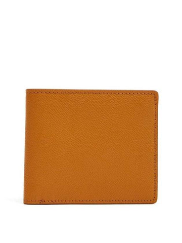 Stitched Bifold Leather Half Wallet Mustard - MAISON MARGIELA - BALAAN 1