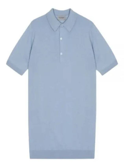 Adrian Cotton Polo Shirt Mirage Blue - JOHN SMEDLEY - BALAAN 2