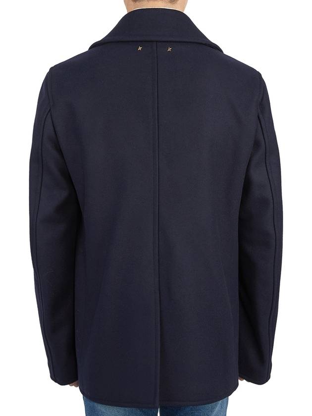 Best Wool Blend Double Coat Navy - GOLDEN GOOSE - BALAAN.