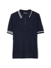 Women's Rib Cotton Short Sleeve Polo Shirt Navy - G/FORE - BALAAN 1