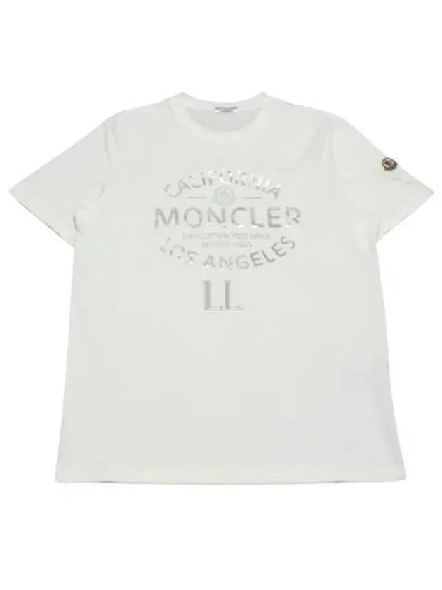 Metallic Logo Short Sleeve T-Shirt White - MONCLER - BALAAN 2