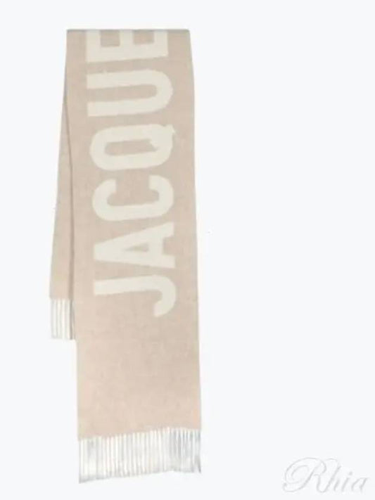 Lecharpe Fringe Logo Virgin Wool Muffler Beige - JACQUEMUS - BALAAN 2