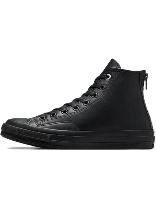 Chuck 70 Zip Leather High Top Sneakers Black - CONVERSE - BALAAN 2