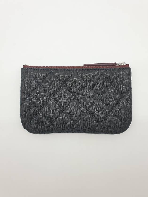 Classic Mini Pouch Grained Calfskin Silver Black - CHANEL - BALAAN 4