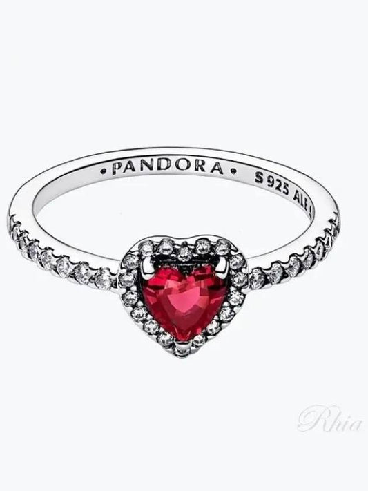 Rebated Heart Ring Red Silver - PANDORA - BALAAN 2