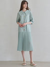 cape collar pleated dress_mint - MITTE - BALAAN 4