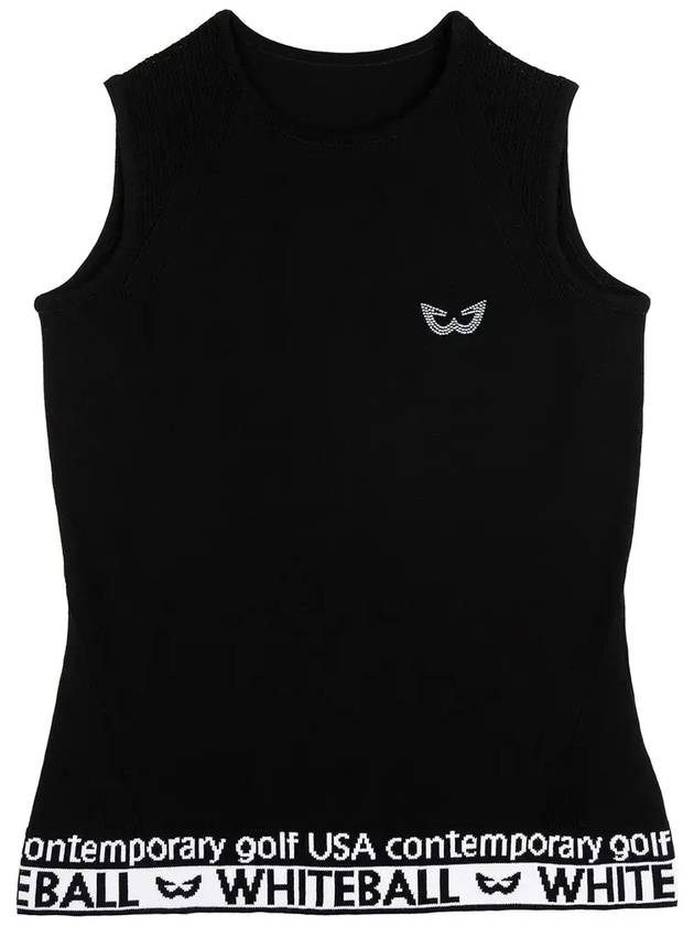 sleeveless knit BLACK - WHITEBALL - BALAAN 9