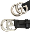 GG Marmont Double Buckle Belt Black Silver - GUCCI - BALAAN 3