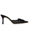 Maysailbee Lace Dentel Mule Heel Black - MANOLO BLAHNIK - BALAAN 2