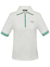 Women's Lungara Half Zip Up Polo Shirt White - DUVETICA - BALAAN 2