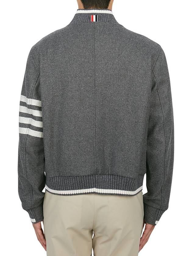 4 Bar Stripe Bomber Jacket Grey - THOM BROWNE - BALAAN 5