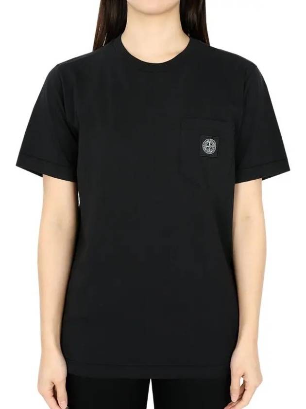 Kids Compass Patch Short Sleeve T-Shirt Black - STONE ISLAND - BALAAN 2