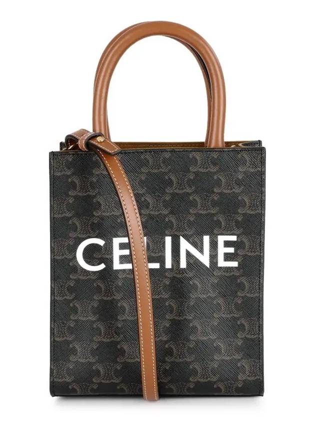 Triomphe Vertical Cavas Small Tote Bag Tan - CELINE - BALAAN 3