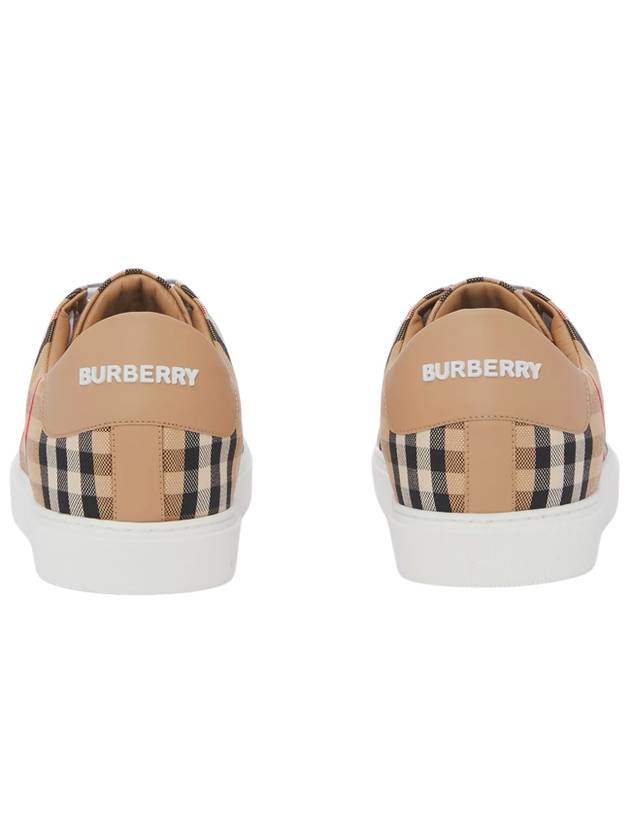 Vintage Check and Leather Sneakers Archive Beige - BURBERRY - BALAAN 3