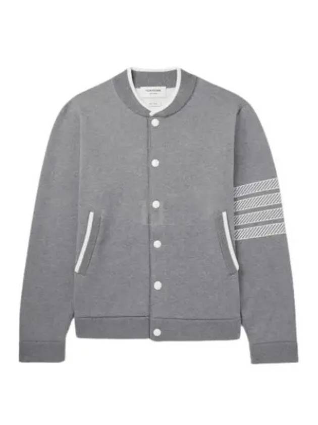 Anchor Jacquard 4-Bar Bomber Jacket Light Grey - THOM BROWNE - BALAAN 2