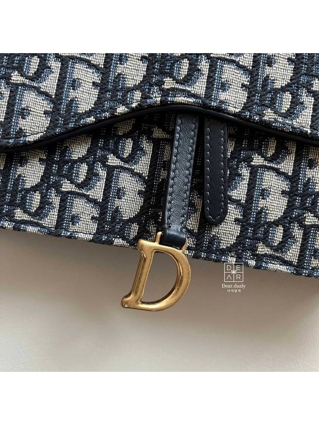 Saddle Pouch Blue  Oblique Jacquard - DIOR - BALAAN 5