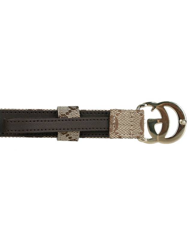 GG Marmont Thin Canvas Belt Beige - GUCCI - BALAAN 7