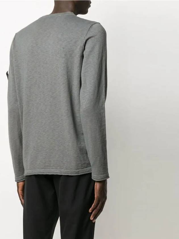 Men's Wappen Patch Round Neck Knit Top Grey - STONE ISLAND - BALAAN 5