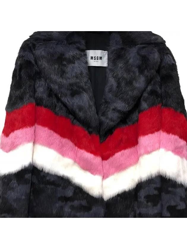 18FW color combination camo rabbit fur jacket 2541MDC12 184759 98 - MSGM - BALAAN 2