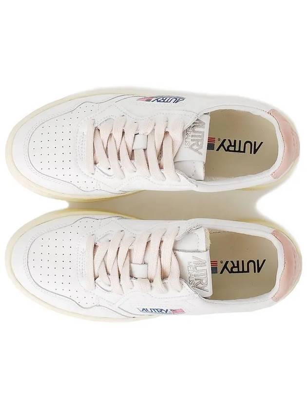 Medalist Pink Tab Leather Low Top Sneakers White - AUTRY - BALAAN 4