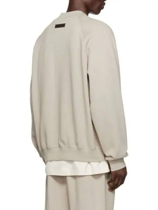 Essentials Long Sleeve Logo Flock Chest Cotton Sweatshirt Gray - FEAR OF GOD ESSENTIALS - BALAAN 3