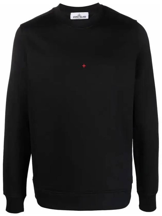 Marina Back Logo Cotton Blend Sweatshirt Black - STONE ISLAND - BALAAN 1