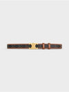 Women's Medium Triomphe Canvas Calfskin Belt Brown - CELINE - BALAAN 2