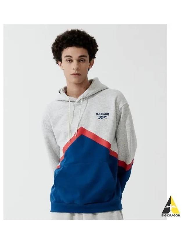 Vector Color Block Hoodie Gray Blue - REEBOK - BALAAN 1