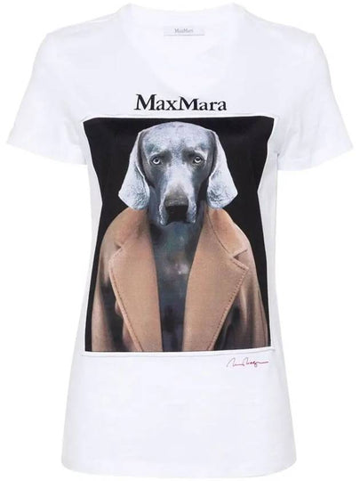 Cypria Print Cotton Short Sleeve T-Shirt White - MAX MARA - BALAAN 2