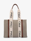 Woody Canvas Medium Tote Bag Brown - CHLOE - BALAAN 2