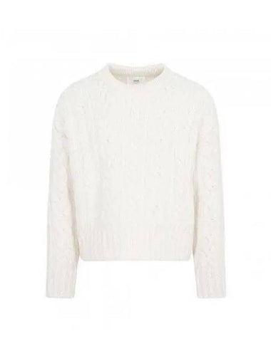 Cable wool knit cream HKS011 017 - AMI - BALAAN 1