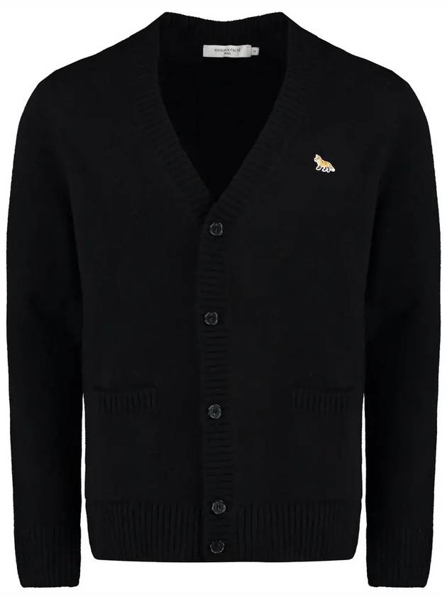 Baby Fox Patch Cosy Cardigan Black - MAISON KITSUNE - BALAAN 3