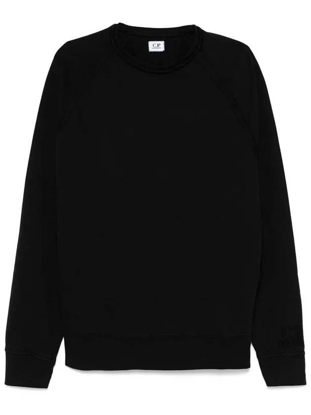 Light Fleece Logo Crew Neck Sweatshirt Black - CP COMPANY - BALAAN 2