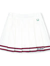 DOUBLE LINE PLEATS SKIRT logo pleated WHITE RED - MONBIRDIE GOLF - BALAAN 2