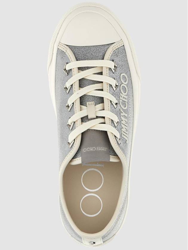 Palma maxi glitter platform low top sneakers silver - JIMMY CHOO - BALAAN 5