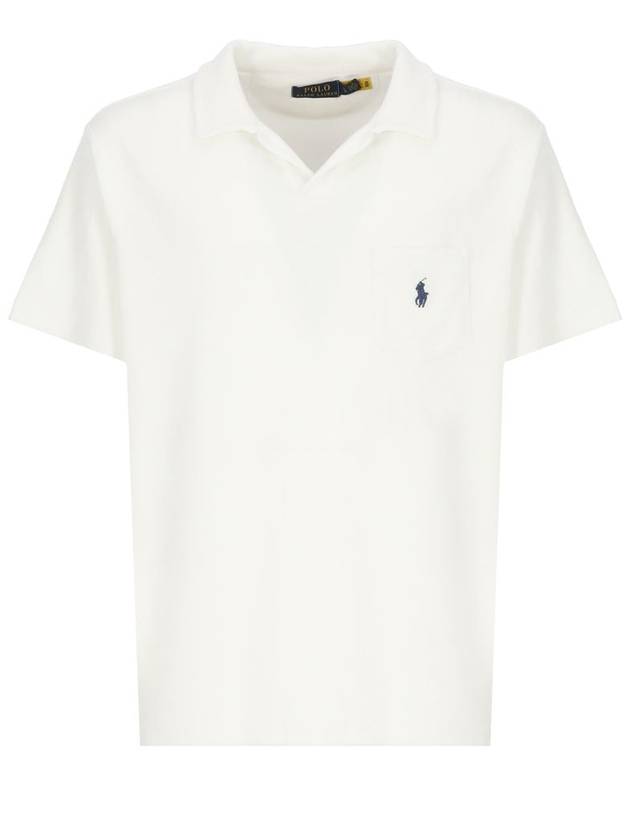 Embroidered Logo Pocket Short Sleeves Polo Shirt  White - POLO RALPH LAUREN - BALAAN 2