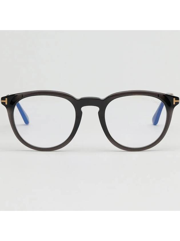 Blue light blocking glasses frame TF5905B 005 transparent black round metal combination horn rim fashion - TOM FORD - BALAAN 3