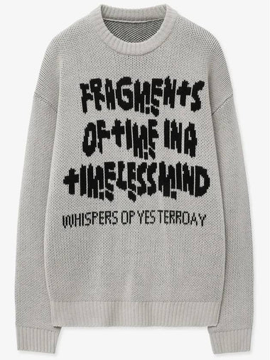 Timeless jacquard lettering knit grey black - BLONDNINE - BALAAN 1