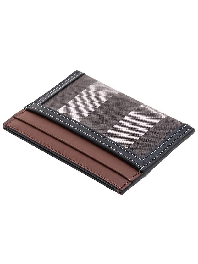 Check Two-Tone Leather Card Wallet Dark Birch Brown - BURBERRY - BALAAN 5