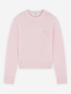 Bold Fox Head Embroidered Crop Knit Top Pink - MAISON KITSUNE - BALAAN 2