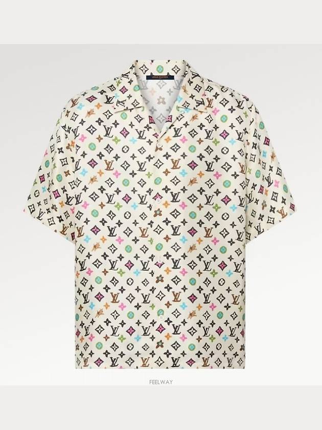 1AFQ26 Monogram Printed Short Sleeved Silk Shirt - LOUIS VUITTON - BALAAN 4