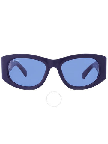 Salvatore Ferragamo Blue Oval Ladies Sunglasses SF1082S 414 53 - SALVATORE FERRAGAMO - BALAAN 1