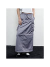 Two Way Satin Maxi Cargo A-Line Skirt Gray - NOTKNOWING - BALAAN 1