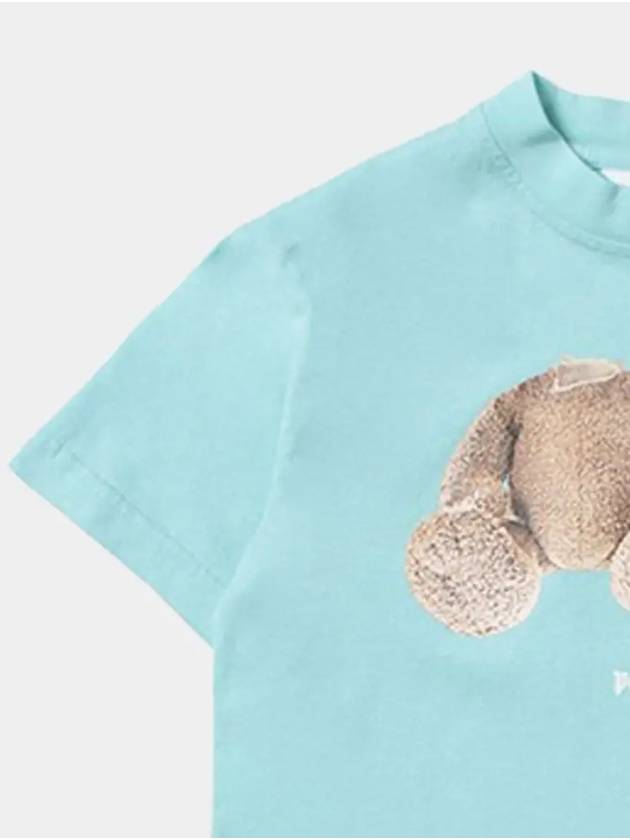 Kids Kill the Bear Printing Round Short Sleeve Light Blue PGAA002S22JER001 4060 - PALM ANGELS - BALAAN 4