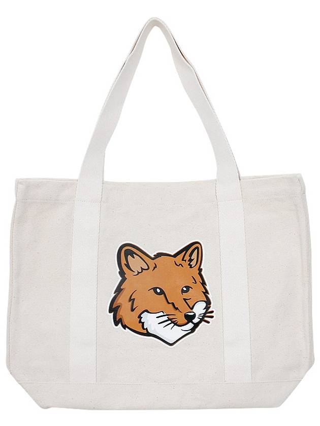 Fox Head Print Tote Bag Ecru - MAISON KITSUNE - BALAAN 3