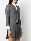 Women's Twill Slim Fit Single Breasted Wool Jacket Mid Grey - THOM BROWNE - BALAAN 4