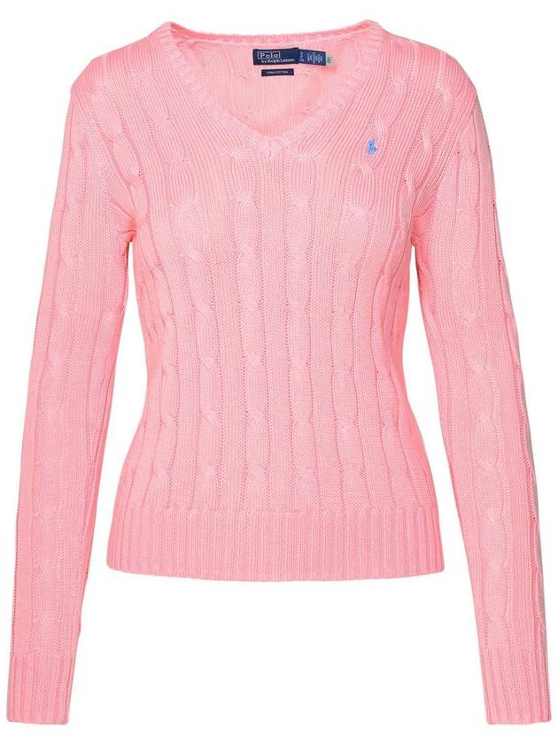 Women's Embroidered Logo Knit Top Pink - POLO RALPH LAUREN - BALAAN 2